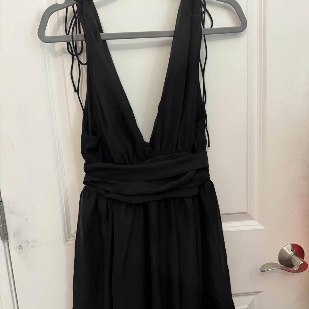 black mini dress